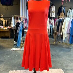 Nicole Miller Red Asymmetrical A-Line Cocktail Dress
